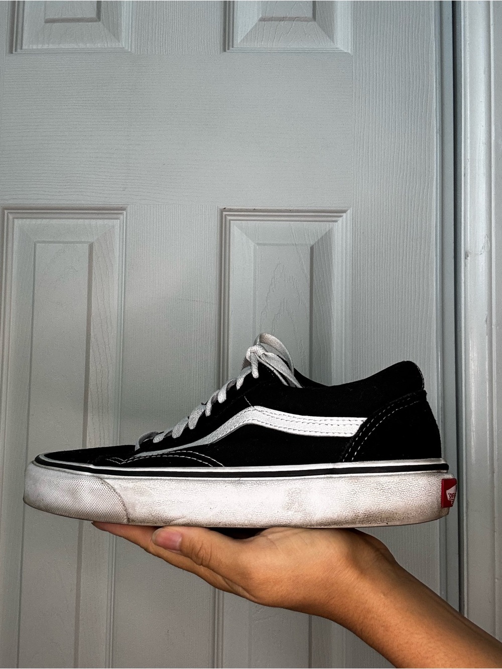 Vans Black and White Old Skool Low-Top Sneakers
